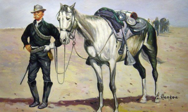 The Military. The painting by Frederic Remington