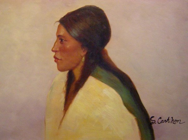 Ute Woman. The painting by Frederic Remington