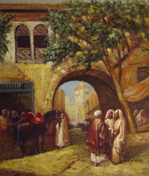 Frederick Arthur Bridgeman, By The City Gate, Painting on canvas