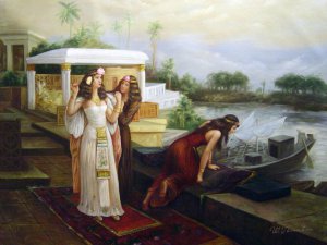 Frederick Arthur Bridgeman, Cleopatra On The Terraces Of Philae, Painting on canvas