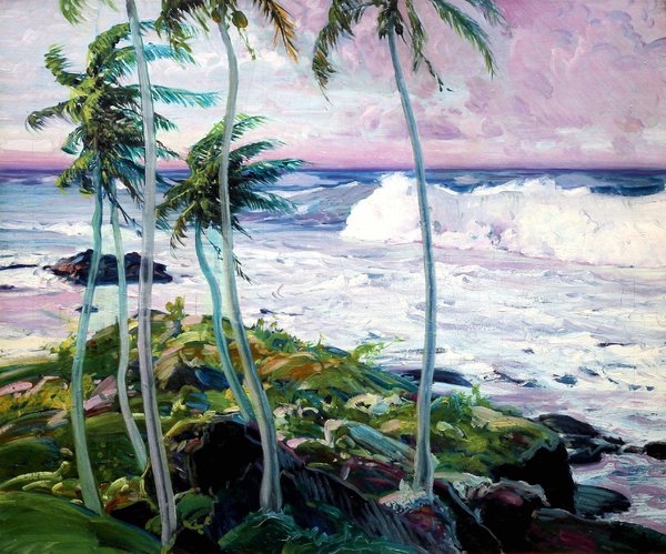 A View Under the Trade Winds, Barbados. The painting by Frederick Judd Waugh