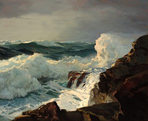 Famous paintings of Waterfront: Along the Breaking Surf