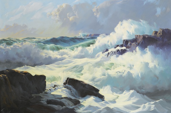 Breaking Surf. The painting by Frederick Judd Waugh