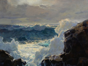 Frederick Judd Waugh, Breaking Waves, Painting on canvas