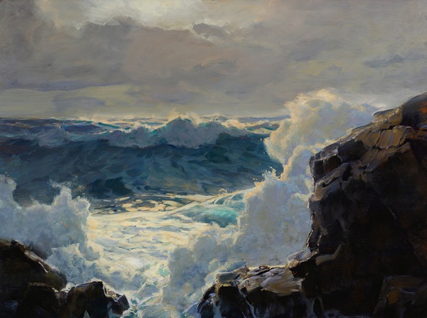 Breaking Waves. The painting by Frederick Judd Waugh