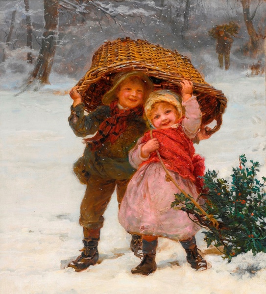 A Yuletide. The painting by Frederick Morgan