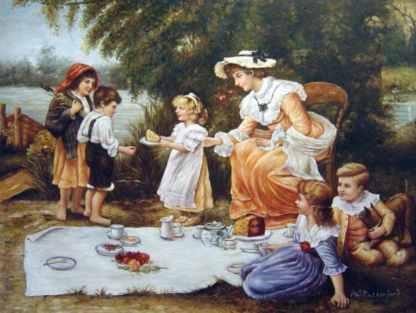 Charity. The painting by Frederick Morgan