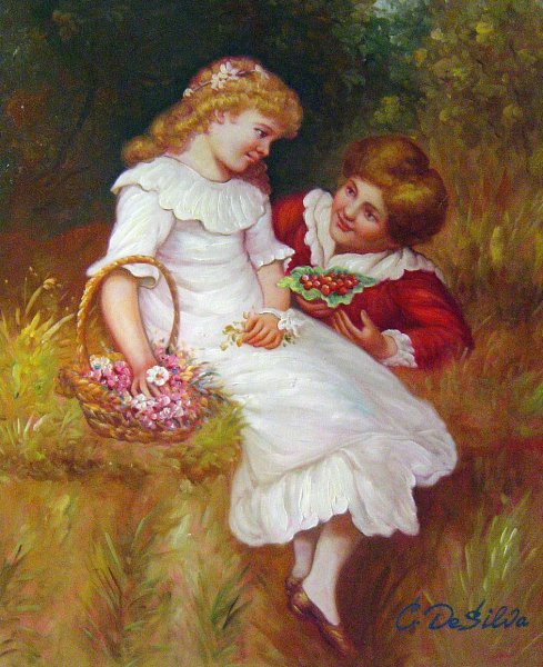Childhood Sweethearts. The painting by Frederick Morgan