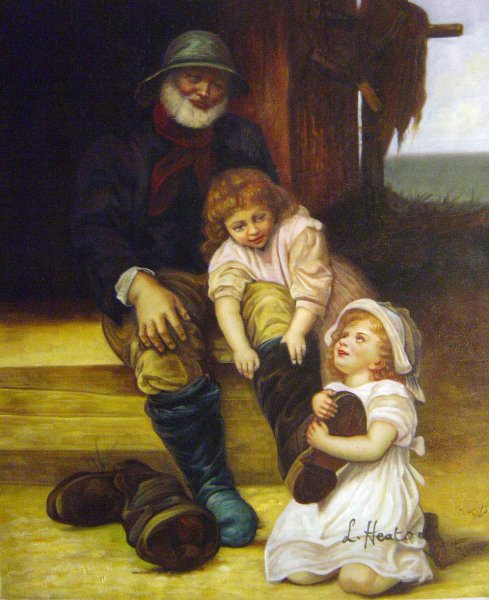 Helping Grandpa. The painting by Frederick Morgan