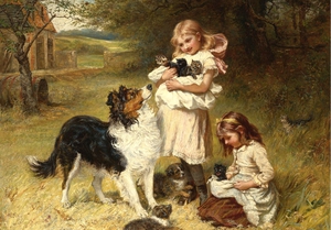 Frederick Morgan, Rival Families, Painting on canvas