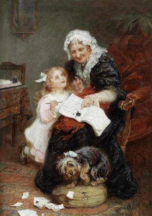 Frederick Morgan, The Penitent Puppy, Painting on canvas