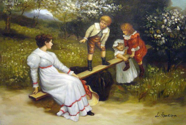The See-Saw. The painting by Frederick Morgan