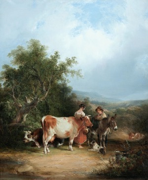 Famous paintings of Animals: By-lane in the New Forest