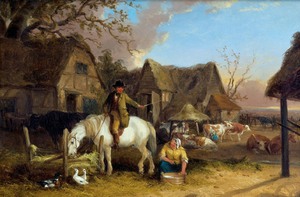 Frederick William Hulme, Farmyard Scene, Painting on canvas