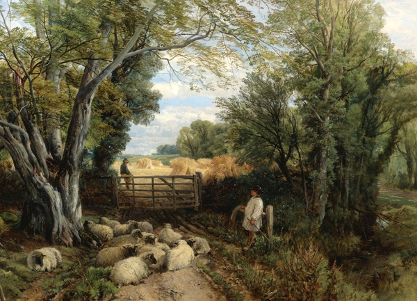 Landscape in Wales. The painting by Frederick William Hulme