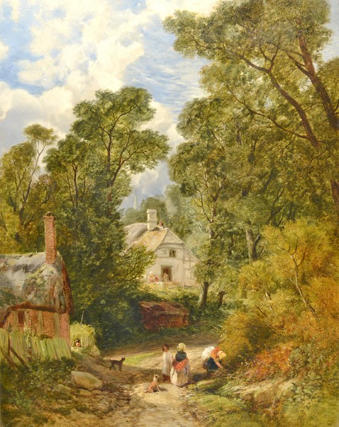 Pyrford, Surrey. The painting by Frederick William Hulme
