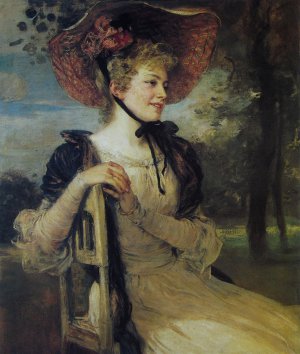 Friedrich August Kaulbach, Daughter of the Poet Ludwig Ganghofer, Art Reproduction
