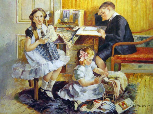 Children's Pastimes. The painting by Gad Frederik Clement