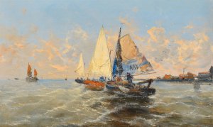 Reproduction oil paintings - Georg Fischhof - Fishermen