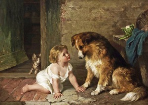 Reproduction oil paintings - George Augustus Holmes - Playmates