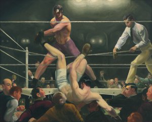 George Bellows, Dempsey and Firpo, Painting on canvas