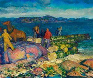 George Bellows, Dock Builders, Painting on canvas