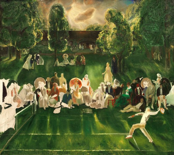 Tennis Tournament. The painting by George Bellows