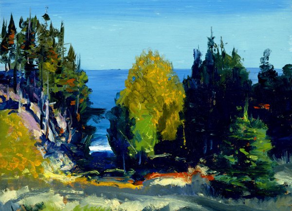 The Grove - Monhegan. The painting by George Bellows