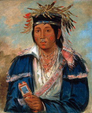 George Catlin, Kee-mo-ra-nia, No English, a Dandy, Painting on canvas