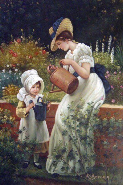 A Young Gardener. The painting by George Dunlop Leslie