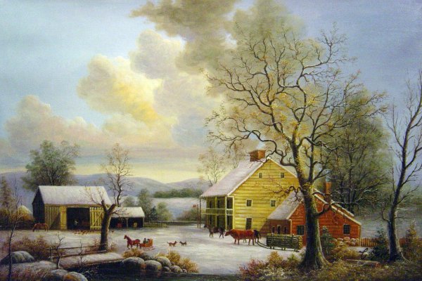 A Winter Path In The Country. The painting by George Durrie