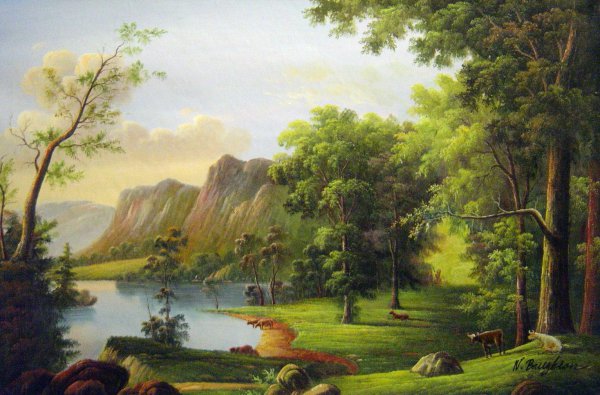 Summer On The Housatonic. The painting by George Durrie