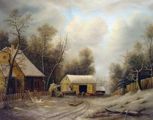George Durrie, Winter In The Country, Painting on canvas