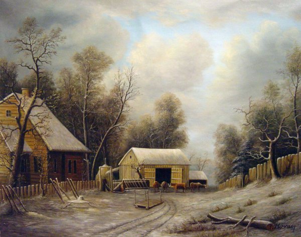 Winter In The Country. The painting by George Durrie