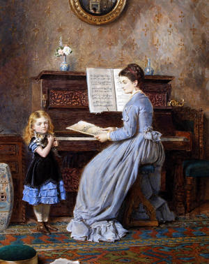 Reproduction oil paintings - George Goodwin Kilburne - The Piano Lesson, 1871