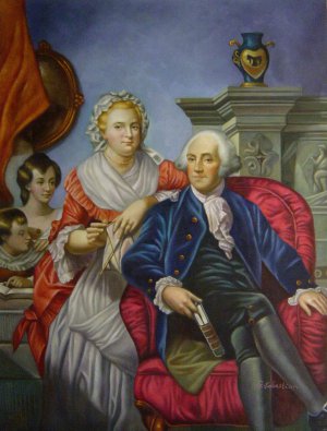George Henry Hall, George And Martha Washington, Painting on canvas