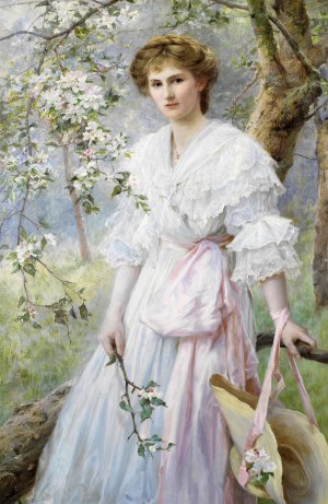 George Hillyard Swinstead, Posing with Posies, 1905, Painting on canvas