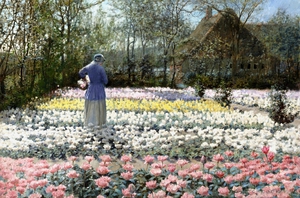 George Hitchcock, A Tulip Culture, Painting on canvas
