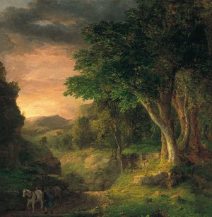 Famous paintings of Landscapes: A Sunset in the Berkshires