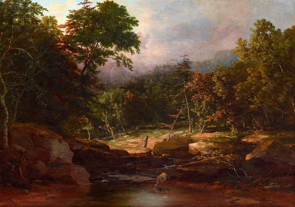 Stream in the Mountains [formerly: In the Woods]. The painting by George Inness