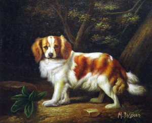 George Townly Stubbs, A King Charles Spaniel, Art Reproduction