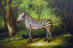A Zebra In The Woods, George Townly Stubbs, Art Paintings