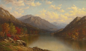 Reproduction oil paintings - George Wellington Waters - Adirondack Lake in Autumn