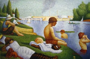 Bathers At Asnieres, Georges Seurat, Art Paintings