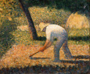 Georges Seurat, Peasant with Hoe, Painting on canvas