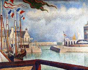Georges Seurat, Sunday at Port-en-Bessin, Painting on canvas