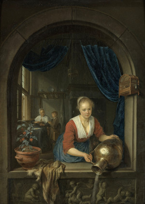 Gerrit Dou, Maid at the Window, Art Reproduction