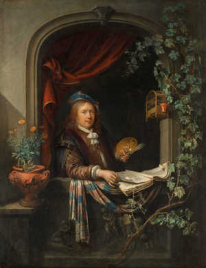 Gerrit Dou, Self-Portrait, Painting on canvas