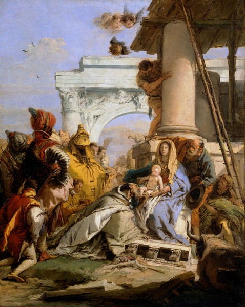 The Adoration of the Magi. The painting by Giovanni Battista Tiepolo