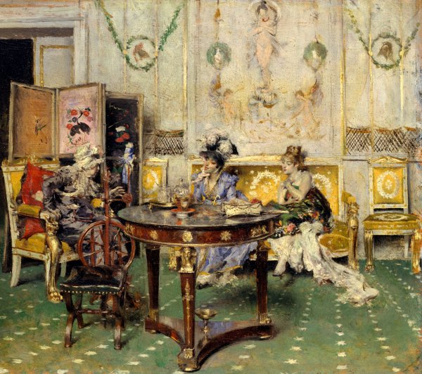 Gossip, 1873. The painting by Giovanni Boldini